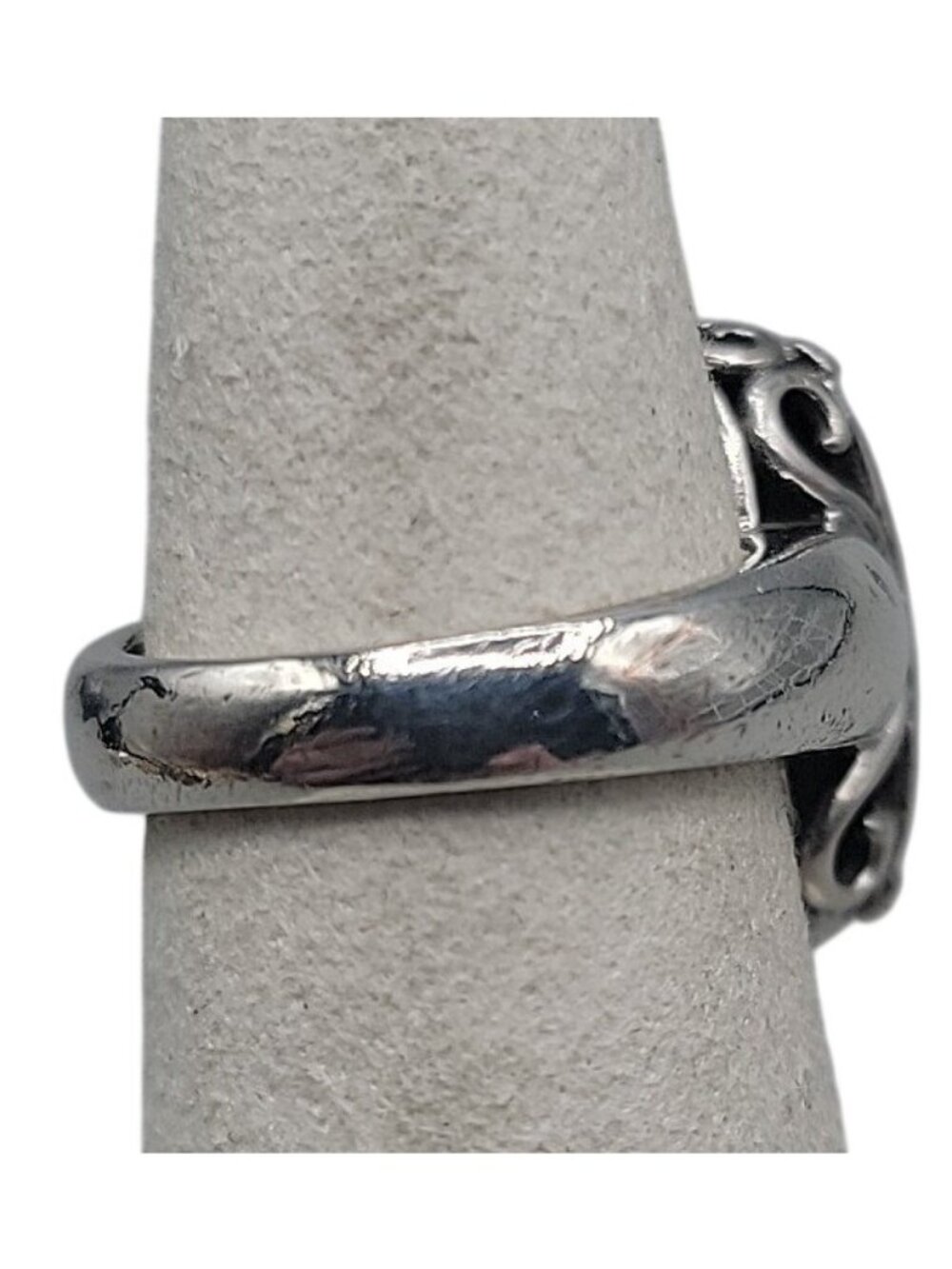 Gail Scott Sterling Silver & 18k Diamond Basket Weave Ring Ladies 6.75 15.66g - Picture 13 of 16